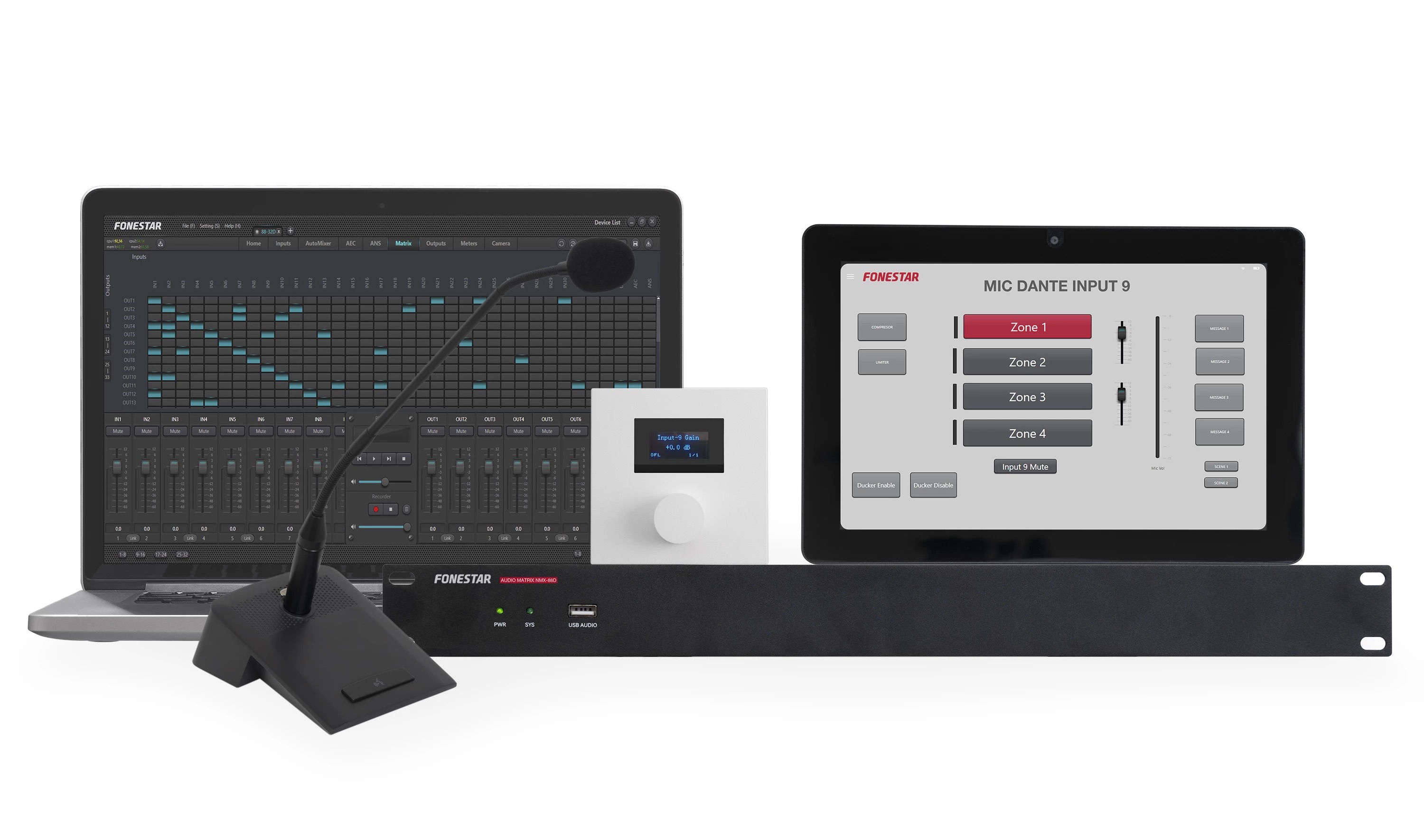 FONESTAR NMX-88D-Audio-Matrix mit DSP